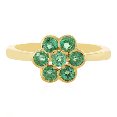 Anillo en plata con Esmeralda de Etiopía
