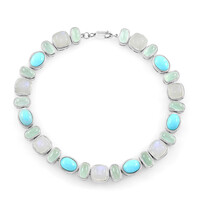 Brazalete en plata con Turquesa bella durmiente (KM by Juwelo)