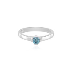 Anillo en plata con Diamante azul I2