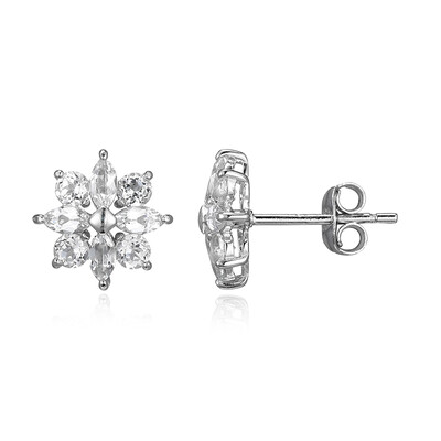 Pendientes en plata con Topacio blanco
