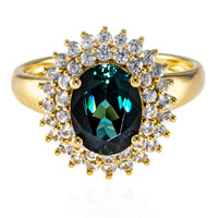 Anillo en oro con Indidolita de Brasil
