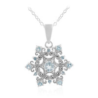 Collar en plata con Topacio azul cielo
