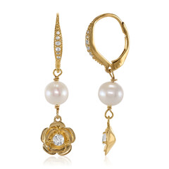 Pendientes en plata con Perla Freshwater