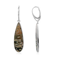 Pendientes en plata con Jaspe océano