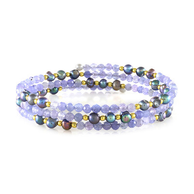 Brazalete en acero con Tanzanita (Riya)