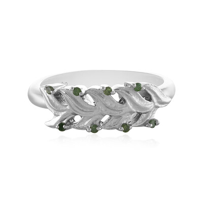 Anillo en plata con Diamante verde I2