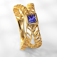 Anillo en oro con Tanzanita AAA (Ornaments by de Melo)