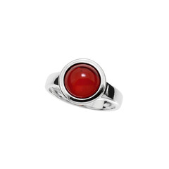 Anillo en plata con Ámbar colombiano rojo