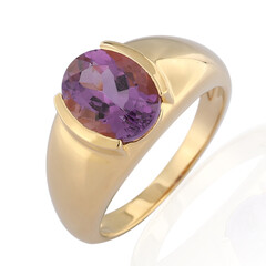 Anillo en plata con Amatista de Uruguay (de Melo)