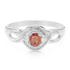 Anillo en plata con Zafiro Padparadscha