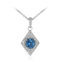 Collar en plata con Topacio azul de Londres