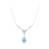 Collar en plata con Topacio azul suizo