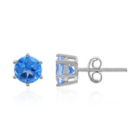 Pendientes en plata con Topacio azul índigo