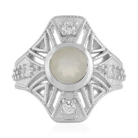 Anillo en plata con Piedra de Luna blanca