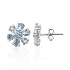 Pendientes en plata con Topacio azul cielo