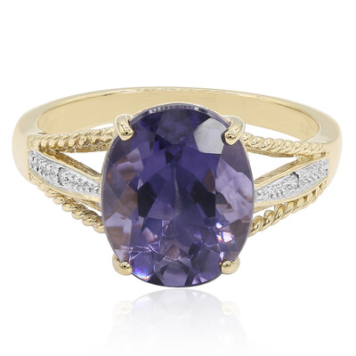 Anillo en oro con Cuarzo arándano
