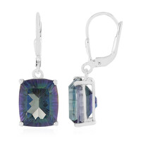 Pendientes en plata con Cuarzo Místico azul