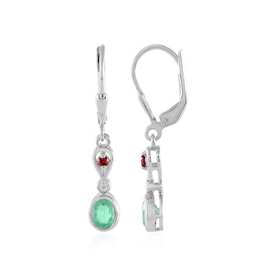 Pendientes en plata con Esmeralda de Rusia