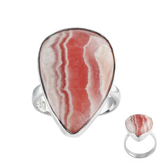 Anillo en plata con Rodocrosita (Bali Barong)