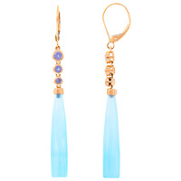Pendientes en oro con Calcedonia azul (KM by Juwelo)