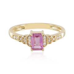 Anillo en oro con Zafiro rosado