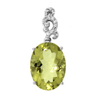 Colgante en plata con Cuarzo del Ouro Verde