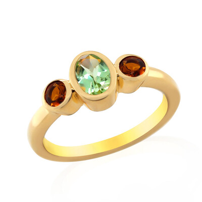 Anillo en plata con Turmalina verde