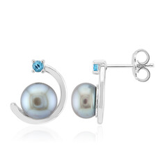 Pendientes en plata con Perla plateada Freshwater (TPC)