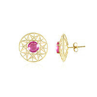 Pendientes en oro con Zafiro rosa de Madagascar (Ornaments by de Melo)