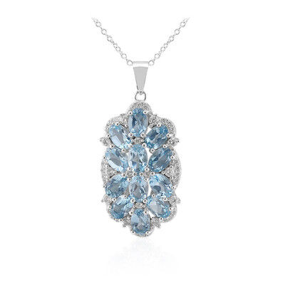 Collar en plata con Topacio azul cielo