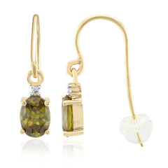 Pendientes en oro con Esfalerita de Bulgaria