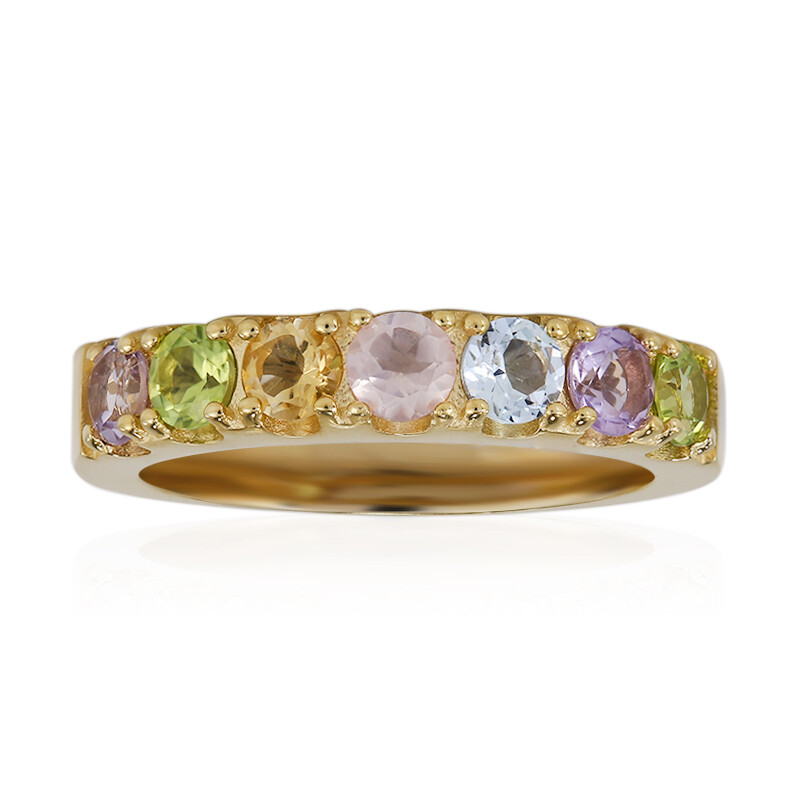 Anillo De Peridoto Y Diamante En Plata De Ley - Diseño XOXO Hugs & Kisses, Incluye Caja De Regalo