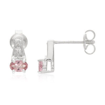 Pendientes en plata con Turmalina cuprífera rosa