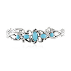 Brazalete en plata con Turquesa bella durmiente (Desert Chic)