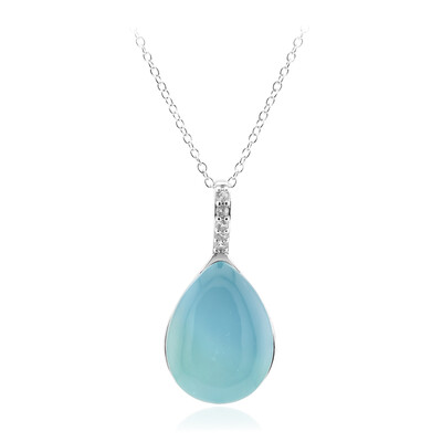 Collar en plata con Calcedonia agua