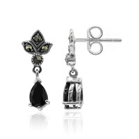 Pendientes en plata con Espinela negra