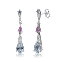 Pendientes en oro con Aguamarina de Brasill AAA (CIRARI)