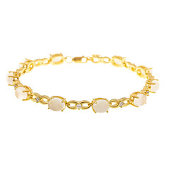 Brazalete en plata con Piedra de luna arco iris de Tanzania