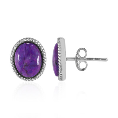 Pendientes en plata con Turquesa púrpura del Mohave Kingman