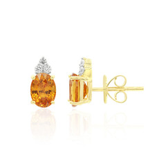 Pendientes en oro con Granate espesartina (Tenner Diniz)