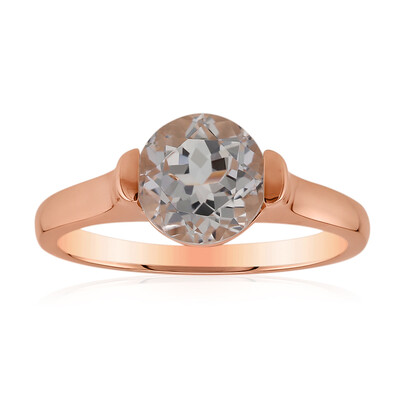 Anillo en oro con Danburita rosa de México