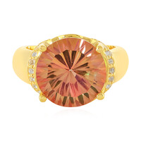 Anillo en plata con Topacio místico durazno