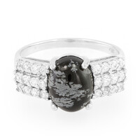 Anillo en plata con Obsidiana Copo de Nieve