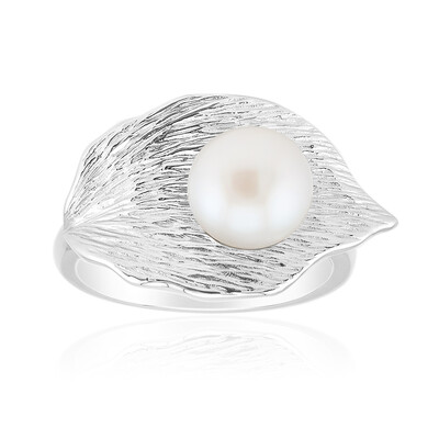Anillo en plata con Perla blanca Freshwater (Michelle Albala)
