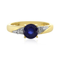 Anillo en plata con Zafiro azul de Madagascar