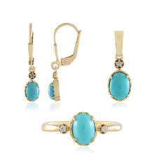 Set en plata con Turquesa bella durmiente (Faszination Türkis)