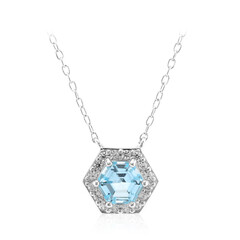 Collar en plata con Topacio azul cielo