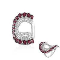 Anillo en plata con Rodolita