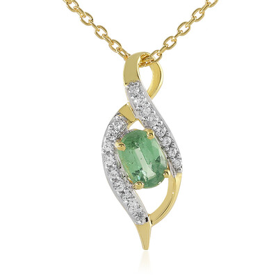 Collar en plata con Cianita menta