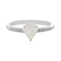 Anillo en plata con Piedra de Luna arcoíris